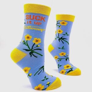 Women’s Novelty Crew Socks - Suck it up Buttercup